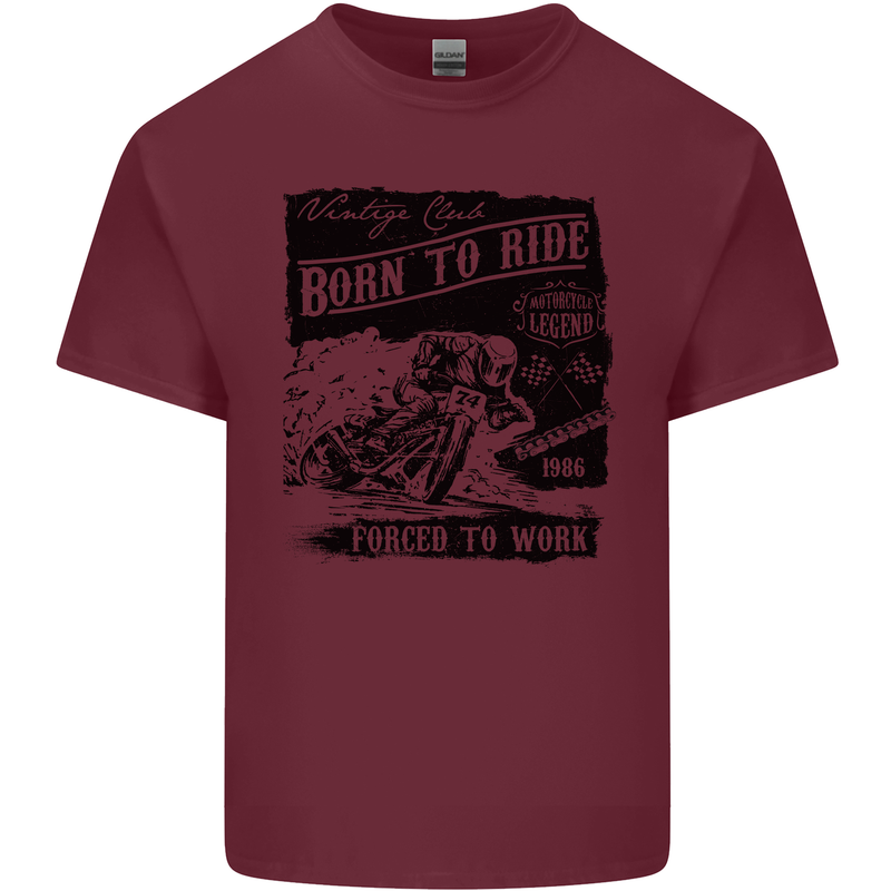 Cafe Racer Biker Motorcycle Motorbike Mens Cotton T-Shirt Tee Top Maroon