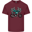 Cafe Racer Biker Motorcycle Motorbike Mens Cotton T-Shirt Tee Top Maroon