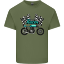 Cafe Racer Biker Motorcycle Motorbike Mens Cotton T-Shirt Tee Top Military Green