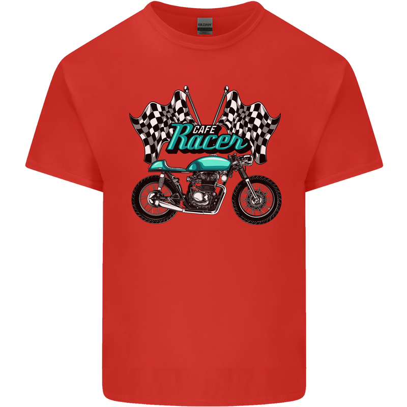 Cafe Racer Biker Motorcycle Motorbike Mens Cotton T-Shirt Tee Top Red