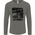 Cafe Racer Biker Motorcycle Motorbike Mens Long Sleeve T-Shirt Charcoal