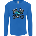 Cafe Racer Biker Motorcycle Motorbike Mens Long Sleeve T-Shirt Royal Blue