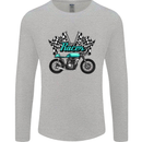 Cafe Racer Biker Motorcycle Motorbike Mens Long Sleeve T-Shirt Sports Grey