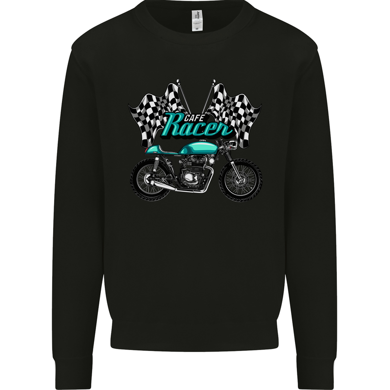 Cafe Racer Biker Motorcycle Motorbike Mens Sweatshirt Jumper Black