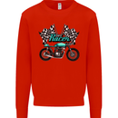 Cafe Racer Biker Motorcycle Motorbike Mens Sweatshirt Jumper Bright Red