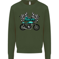 Cafe Racer Biker Motorcycle Motorbike Mens Sweatshirt Jumper Forest Green