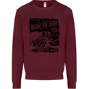 Cafe Racer Biker Motorcycle Motorbike Mens Sweatshirt Jumper Maroon