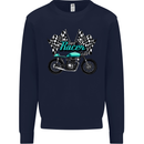 Cafe Racer Biker Motorcycle Motorbike Mens Sweatshirt Jumper Navy Blue