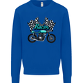 Cafe Racer Biker Motorcycle Motorbike Mens Sweatshirt Jumper Royal Blue