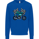 Cafe Racer Biker Motorcycle Motorbike Mens Sweatshirt Jumper Royal Blue