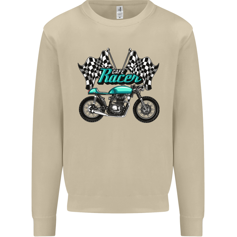 Cafe Racer Biker Motorcycle Motorbike Mens Sweatshirt Jumper Sand