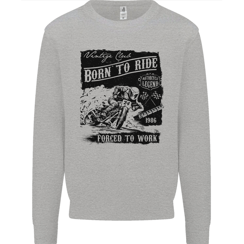 Cafe Racer Biker Motorcycle Motorbike Mens Sweatshirt Jumper White