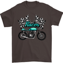 Cafe Racer Biker Motorcycle Motorbike Mens T-Shirt Cotton Gildan Dark Chocolate