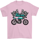 Cafe Racer Biker Motorcycle Motorbike Mens T-Shirt Cotton Gildan Light Pink