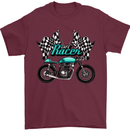 Cafe Racer Biker Motorcycle Motorbike Mens T-Shirt Cotton Gildan Maroon