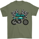 Cafe Racer Biker Motorcycle Motorbike Mens T-Shirt Cotton Gildan Military Green