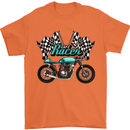 Cafe Racer Biker Motorcycle Motorbike Mens T-Shirt Cotton Gildan Orange