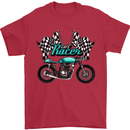 Cafe Racer Biker Motorcycle Motorbike Mens T-Shirt Cotton Gildan Red