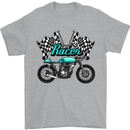 Cafe Racer Biker Motorcycle Motorbike Mens T-Shirt Cotton Gildan Sports Grey