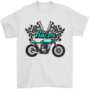 Cafe Racer Biker Motorcycle Motorbike Mens T-Shirt Cotton Gildan White