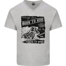 Cafe Racer Biker Motorcycle Motorbike Mens V-Neck Cotton T-Shirt Sports Grey