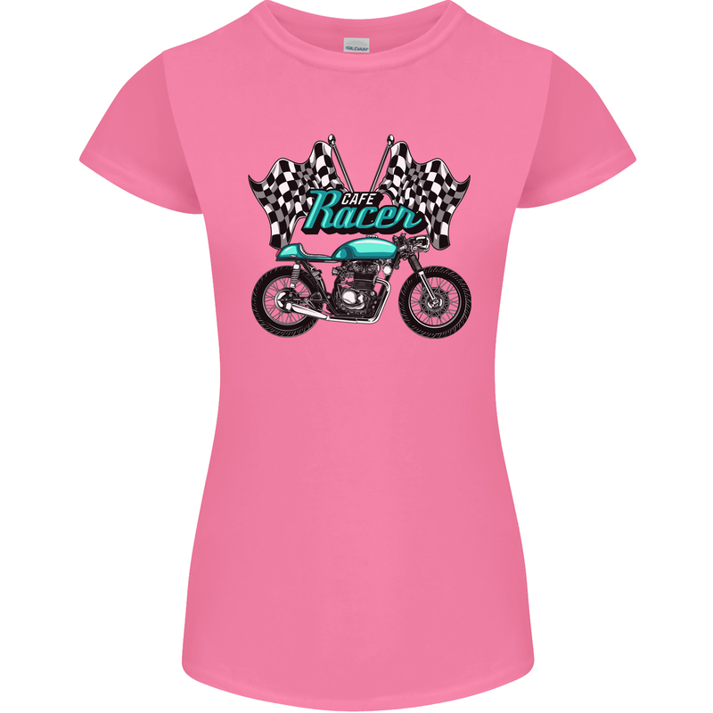 Cafe Racer Biker Motorcycle Motorbike Womens Petite Cut T-Shirt Azalea