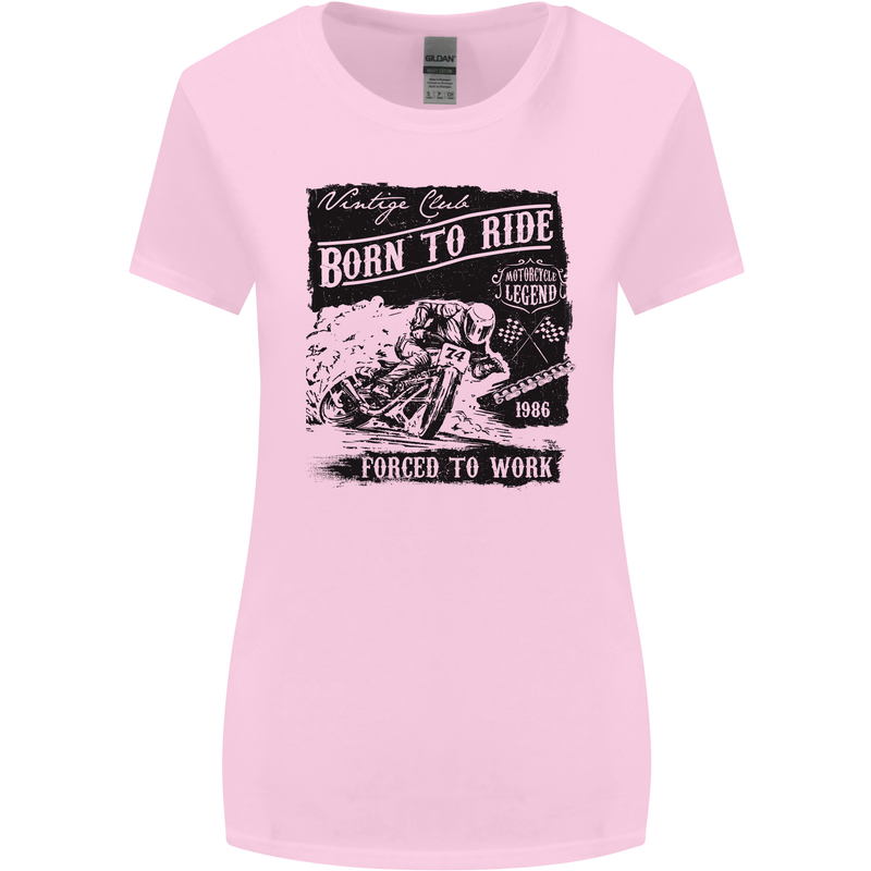Cafe Racer Biker Motorcycle Motorbike Womens Wider Cut T-Shirt Light Pink