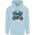 Cafe Racer Full Speed Biker Motorcycle Childrens Kids Hoodie Light Blue