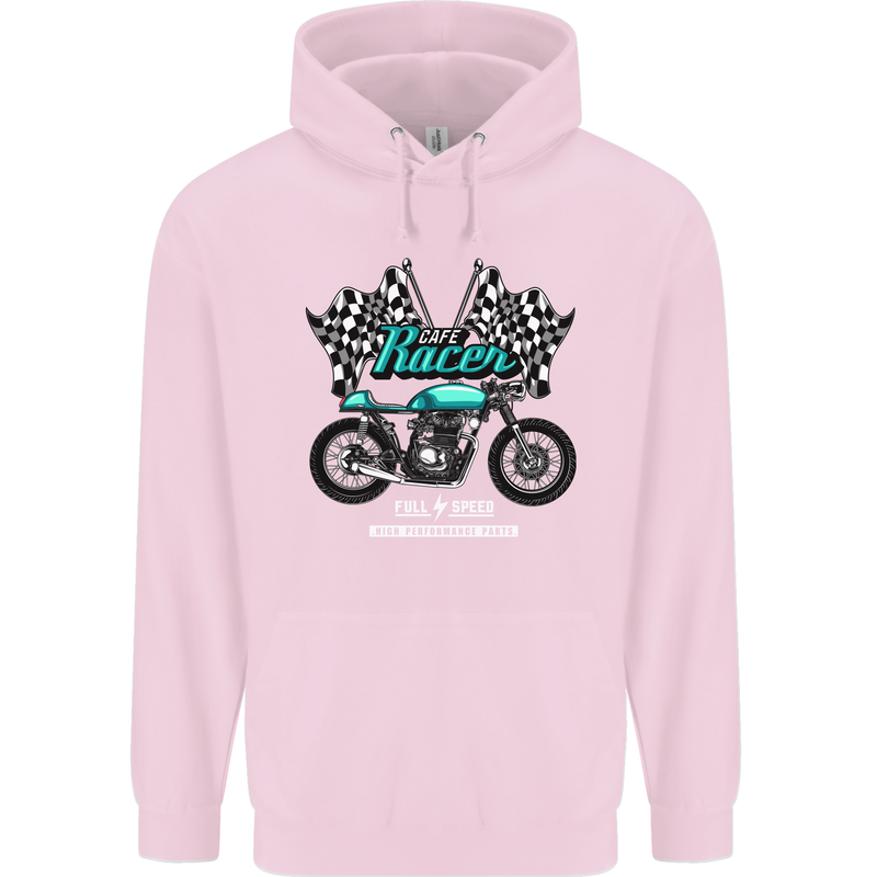 Cafe Racer Full Speed Biker Motorcycle Childrens Kids Hoodie Light Pink