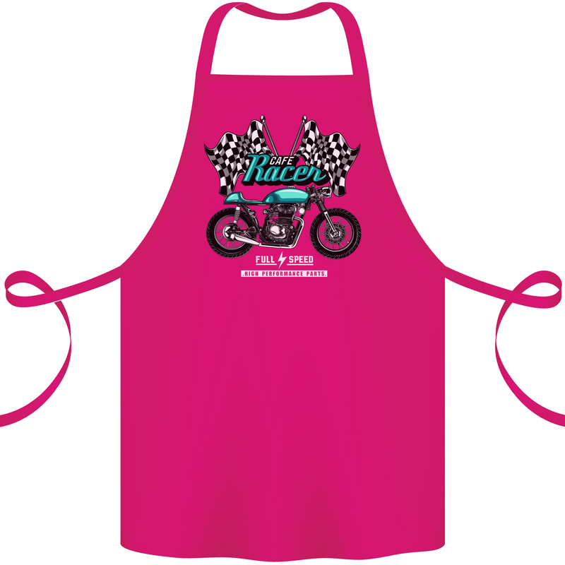 Cafe Racer Full Speed Biker Motorcycle Cotton Apron 100% Organic Pink