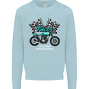 Cafe Racer Full Speed Biker Motorcycle Kids Sweatshirt Jumper Light Blue