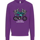 Cafe Racer Full Speed Biker Motorcycle Kids Sweatshirt Jumper Purple