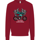 Cafe Racer Full Speed Biker Motorcycle Kids Sweatshirt Jumper Red