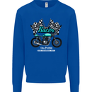 Cafe Racer Full Speed Biker Motorcycle Kids Sweatshirt Jumper Royal Blue