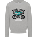 Cafe Racer Full Speed Biker Motorcycle Kids Sweatshirt Jumper Sports Grey