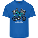 Cafe Racer Full Speed Biker Motorcycle Kids T-Shirt Childrens Royal Blue