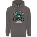 Cafe Racer Full Speed Biker Motorcycle Mens 80% Cotton Hoodie Charcoal