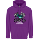 Cafe Racer Full Speed Biker Motorcycle Mens 80% Cotton Hoodie Purple
