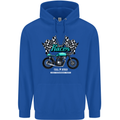 Cafe Racer Full Speed Biker Motorcycle Mens 80% Cotton Hoodie Royal Blue