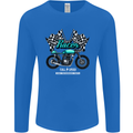 Cafe Racer Full Speed Biker Motorcycle Mens Long Sleeve T-Shirt Royal Blue