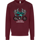 Cafe Racer Full Speed Biker Motorcycle Mens Sweatshirt Jumper Maroon