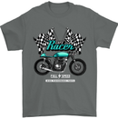 Cafe Racer Full Speed Biker Motorcycle Mens T-Shirt Cotton Gildan Charcoal