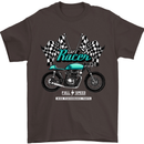 Cafe Racer Full Speed Biker Motorcycle Mens T-Shirt Cotton Gildan Dark Chocolate