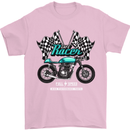 Cafe Racer Full Speed Biker Motorcycle Mens T-Shirt Cotton Gildan Light Pink