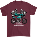 Cafe Racer Full Speed Biker Motorcycle Mens T-Shirt Cotton Gildan Maroon