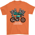 Cafe Racer Full Speed Biker Motorcycle Mens T-Shirt Cotton Gildan Orange