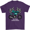 Cafe Racer Full Speed Biker Motorcycle Mens T-Shirt Cotton Gildan Purple