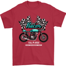 Cafe Racer Full Speed Biker Motorcycle Mens T-Shirt Cotton Gildan Red