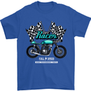 Cafe Racer Full Speed Biker Motorcycle Mens T-Shirt Cotton Gildan Royal Blue