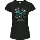Cafe Racer Full Speed Biker Motorcycle Womens Petite Cut T-Shirt Black
